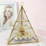 Pyramid Glass Display Holder Case Jewelry Collection Storage Organizer Box