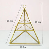 Pyramid Glass Display Holder Case Jewelry Collection Storage Organizer Box