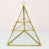 Pyramid Glass Display Holder Case Jewelry Collection Storage Organizer Box