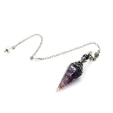 Natural Quartz Pendants for Divination Wicca Crystal Tiger Eye Pendulum Reiki