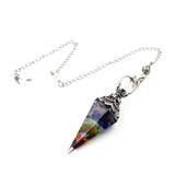 Natural Quartz Pendants for Divination Wicca Crystal Tiger Eye Pendulum Reiki