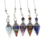 Natural Quartz Pendants for Divination Wicca Crystal Tiger Eye Pendulum Reiki