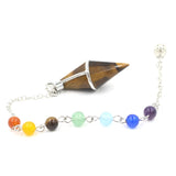 Natural Crystal Healing Pointed Amethysts Pink Quartz Pendulum