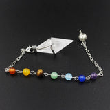 Natural Crystal Healing Pointed Amethysts Pink Quartz Pendulum