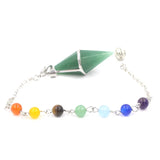 Natural Crystal Healing Pointed Amethysts Pink Quartz Pendulum