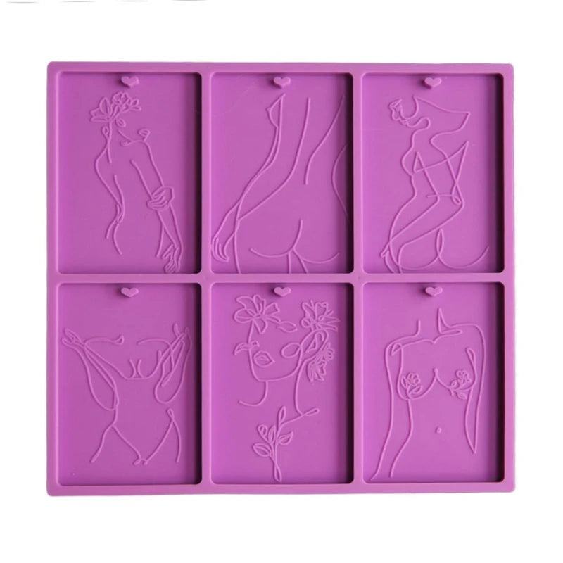 Women Body Line Art Keychain Silicone Mould