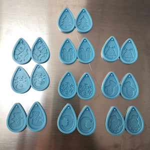 10 Pcs Christmas Earrings Resin Mold Jewelry Silicone Mould