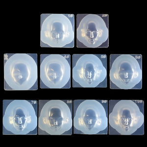 10 Pcs 3D Human Face Aroma Plaster Silicone Mold DIY Craft Resin Casting Mold