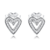 Heart Stud Earring Sterling Silver 925 Jewelry
