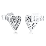 Heart Stud Earring Sterling Silver 925 Jewelry