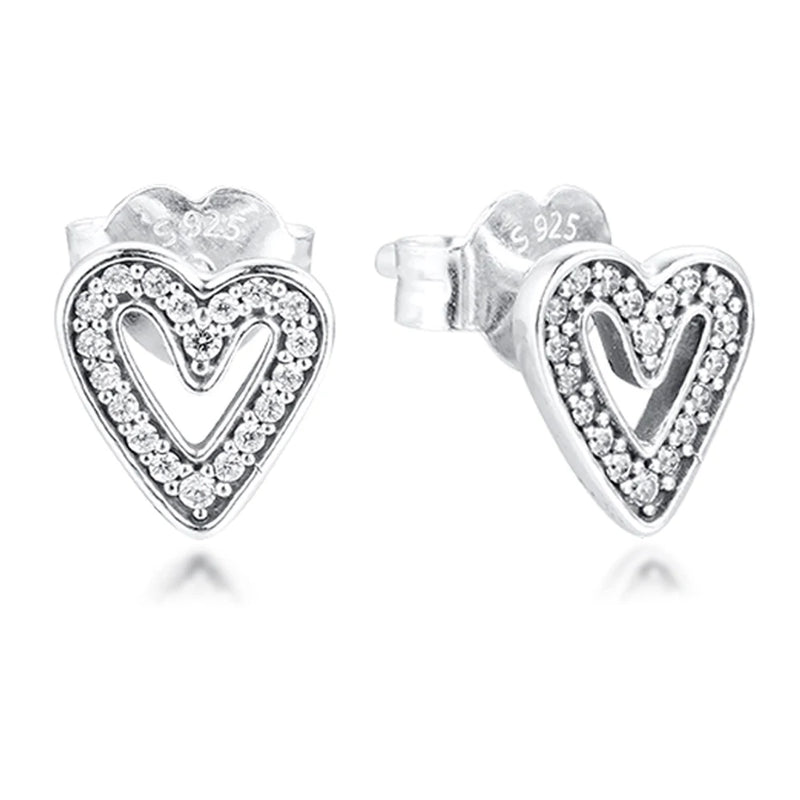 Heart Stud Earring Sterling Silver 925 Jewelry