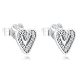 Heart Stud Earring Sterling Silver 925 Jewelry