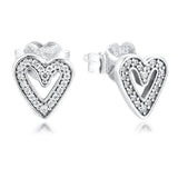 Heart Stud Earring Sterling Silver 925 Jewelry