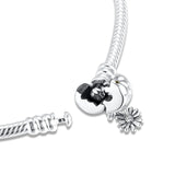 Daisy Flower Clasp Bracelet 925 Sterling Silver Jewelry