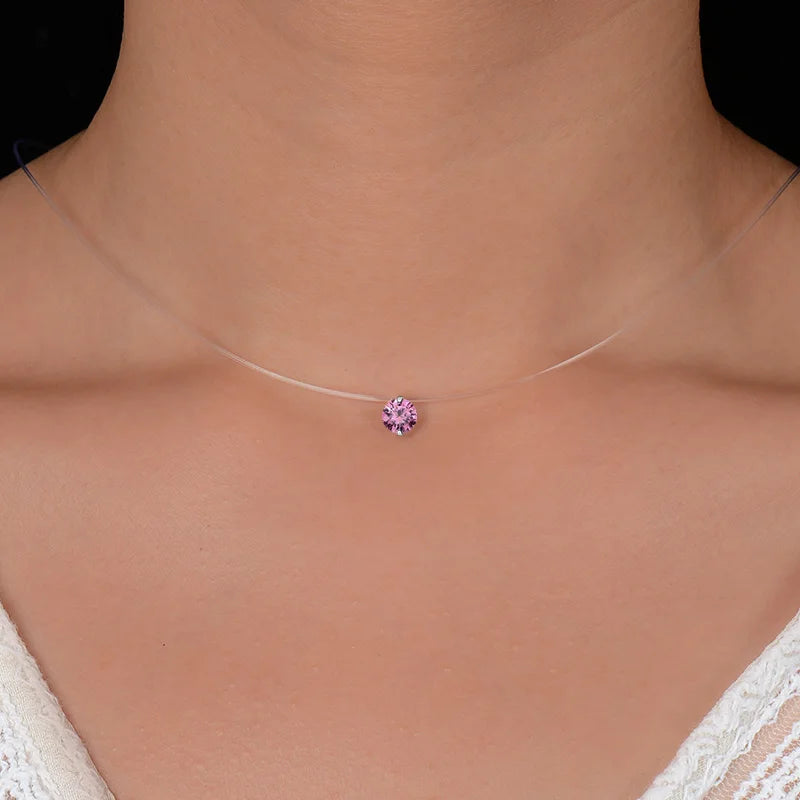 Invisible Fishing Line Necklace Rhinestone Choker