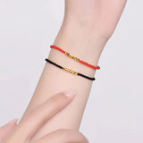 24KT Beads Red Thread Bracelet Fine Jewelry for Women