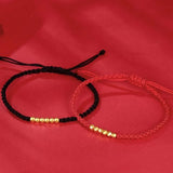 24KT Beads Red Thread Bracelet Fine Jewelry for Women
