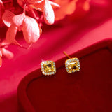24KT Square Zircon Jewelry Set Necklace+Ring+Earrings+Bracelet