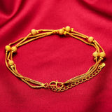 Matte Beads 24KT Chain Pendant Anklet Woman Girl Gift
