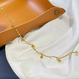 AK509 Fine Jewelry 24KT Beach Anklet Gift