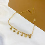 AK510 Heart Charm 24KT Beach Anklet