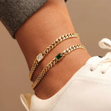 AK809 Zircon Stainless Steel Anklet Gift
