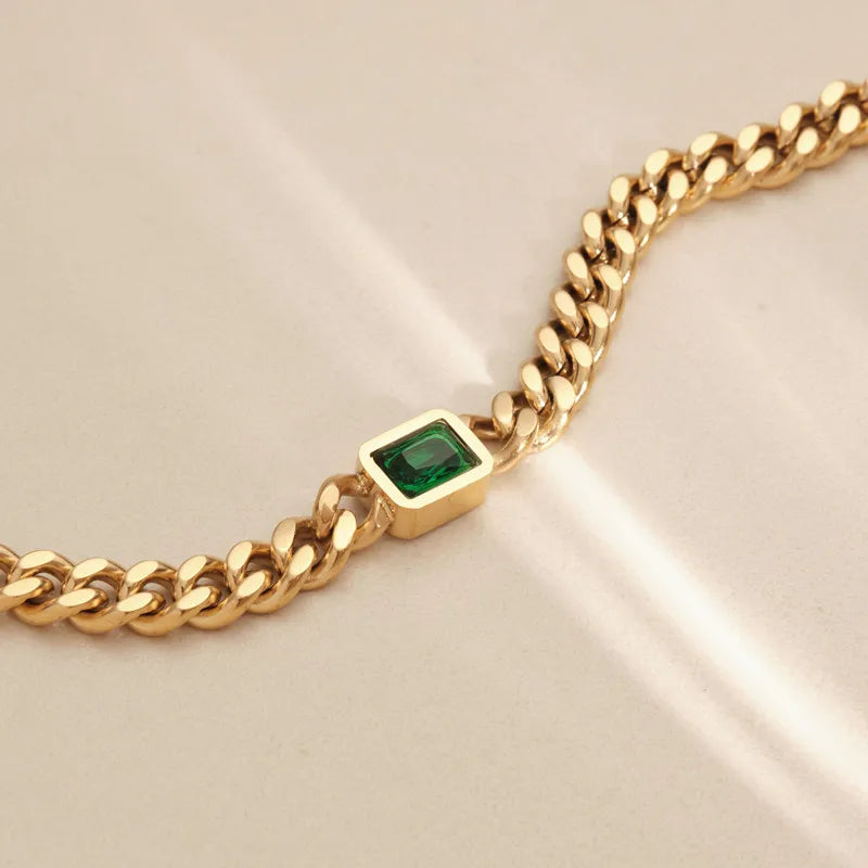 AK809 Zircon Stainless Steel Anklet Gift