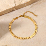 Fine Woman Girl Party Wedding Gift Leaves Anklet
