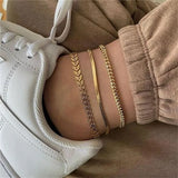 Fine Woman Girl Party Wedding Gift Leaves Anklet