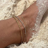 Fine Woman Girl Party Birthday Wedding Gift Twist Beach Bathable Anklet