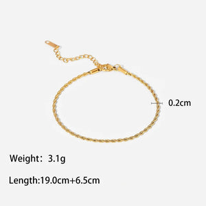 Fine Woman Girl Party Birthday Wedding Gift Twist Beach Bathable Anklet