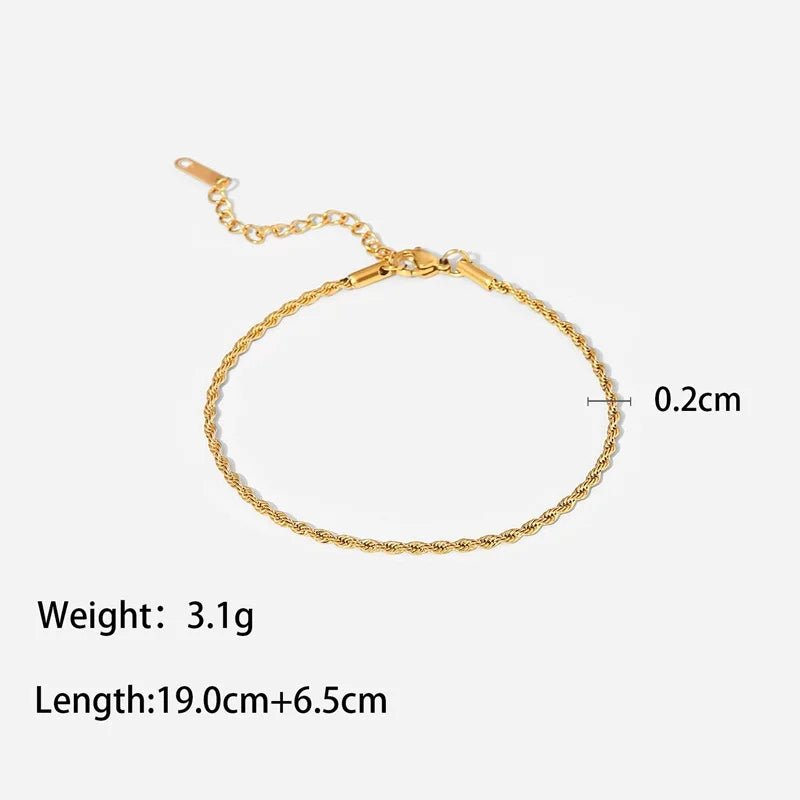 Fine Woman Girl Party Birthday Wedding Gift Twist Beach Bathable Anklet