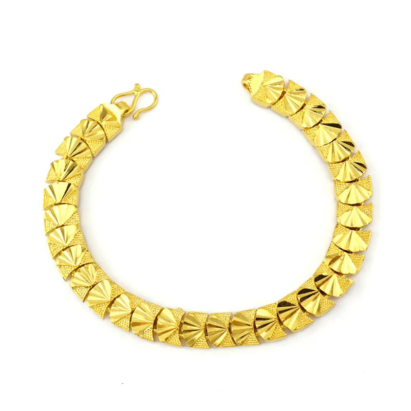 Fine Jewelry 24KT Chain Bracelet for Women Men Unisex
