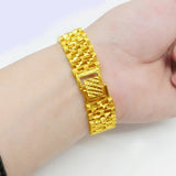 24KT Chain Bracelet for Men Thickened Wide Design