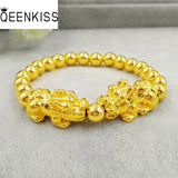 Vintage PIXIU 24KT Beads Bracelet Fine Jewelry Man Boy Father Birthday Gift