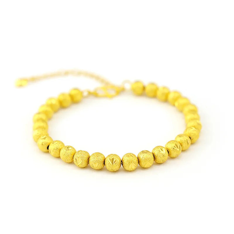 24KT Matte Beads Chain Bracelet for Woman Girl Mother