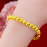 24KT Matte Beads Chain Bracelet for Woman Girl Mother