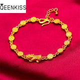 24KT Chain Bracelet PIXIU Coin Hot Woman Girl Mother Birthday Wedding Gift