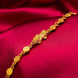 24KT Chain Bracelet PIXIU Coin Hot Woman Girl Mother Birthday Wedding Gift