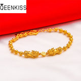 PIXIU Coin 24KT Bead Chain Bracelet