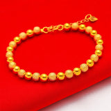 24KT Lucky Beads Chain Bracelet 6mm Bridal Gift