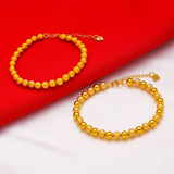 24KT Lucky Beads Chain Bracelet 6mm Bridal Gift