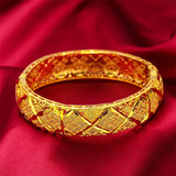 Vintage 14mm 24KT Bracelet Bangle For Her - Fine Jewelry Gift
