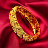 Vintage 14mm 24KT Bracelet Bangle For Her - Fine Jewelry Gift