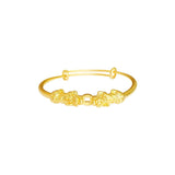 Vintage PIXIU Coin 24KT Bracelet Bangle Fine Jewelry Woman Bride