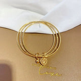 Vintage Heart Bells 24KT Bracelet Bangle for Women