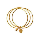 Vintage Heart Bells 24KT Bracelet Bangle for Women