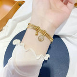 24KT Cat Bells Bracelet Bangle Fine Jewelry Gift