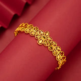 Fine Jewelry Flower 24KT Bracelet Bangle