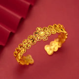 Fine Jewelry Flower 24KT Bracelet Bangle